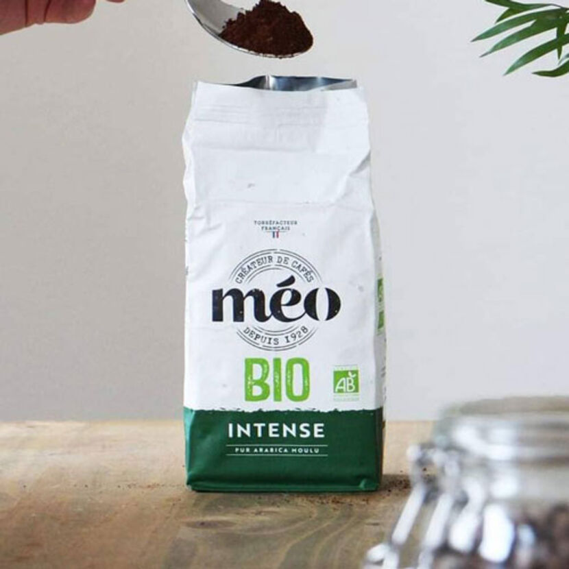 Méo - BIO Café en grains pur arabica, bio - 6 paquets de 500g